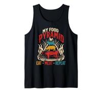 Meat Lovers My Food Pyramid EAT Meat Repeat Vintage Tank Top