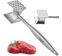 Meat Mallet Tenderizer Tool - Stainless Steel Chicken Hammer Flattener, Pounder for Kitchen, Food, Cooking - Dishwasher Safe Meat Beater