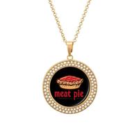 Meat Pie Shiny Pendant Necklaces for Women Circle Diamond Necklace Charms Wedding Anniversary Birthday