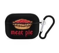 Meat Pie Wireless Bluetooth Earbud Case Compatible with Airpods Pro Earphone Cover Pouch with Stainless Steel Carabiner
