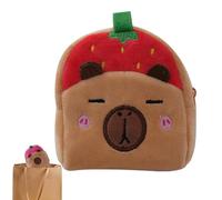 Meat Plush Wallet - Plush Cardboard, Miini Capybara Plush Bag | Soft Animal Theme Wallet with Zipper Closure, Portable Storage Organizer Backpack, red, riferimento alla descrizione, Please refer