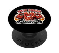Meat Power Lover Carnivore Diet Butcher Rancher Farmer Eater PopSockets Adhesive PopGrip