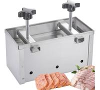 Meat Press Mould Hamburger Patty Maker, Stainless Steel, Leak-Proof Design, Removable Bottom Plate, Twin-Screw Pressurization for Stuffed Burgers, BBQ and Kitchen Use