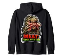 Meat Primal Nutrition Dino Carnivore Humor Zip Hoodie