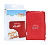 Meat Red Dishwashing Sponges - Heavy Duty Scouring Pad, Non Scratch Scrubber - Durable and Soft - Color Coded Home and Kitchen Accessories by The Kosher Cook