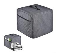 Meat Slicer Cover, Heavy-Duty 600D Oxford Fabric With Waterproof PVC Coating, 16X13x13 Inches (30x40x33cm) Gray Dust Protector, Includes Handle & Side Pockets For Blades/Brushes
