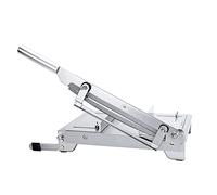 Meat Slicer for Home or Commercial use,Manual Meat Slicer 13. 5 Inch Meat Slicer Bone Cutting Machine Minced Meat Stainless Steel Household for Kitchen (Color : Silver, Size : 47x2