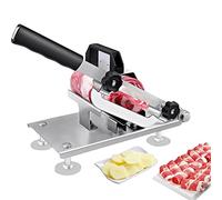 Meat slicer for home or commercial use,Meat Slicer Household Manual Slicer Meat Cutting Machine Vegetable Mutton Rolls Slicing Maker Thickness Adjustable (Color : Silver, Size : 27