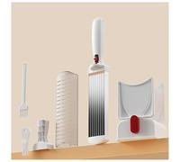 Meat Slicer Machine for Home, Kitchen Stainless Steel Meat Slicer Cutter Set with Sharpener, 2-4mm Thickness Adjustable, Double Handle Food Slicer, Meat Slicer for Fresh Raw Meat, Ham, Deli white