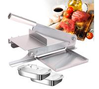 Meat Slicer, Manual Bone Meat Cutter | Commercial Slicing Machine | Stainless Steel Ribs Chopper with Adjustment Button