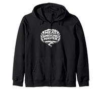 Meat Smoking Master Barbecue Pitmaster Mindset Statement Zip Hoodie