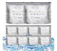 Meat Storage Foil Bags - 10 Pack Stand Up Airtight Reusable Sealable Containers with Zip Lock Label, Ideal for Grilling, Freezer Storage, Refrigerator, Meal Prep, BBQ, Kitchen Organization, Cooking
