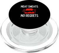 Meat Sweats No Regrets Funny Pig Roast BBQ PopSockets PopGrip for MagSafe