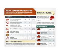 Meat Temperature Guide Conversion Chart, BBQ Meat Seafood Cookbook Guide for Kitchen Outdoor Picnic, Fruit & Vegetable Storage Magnetic Chart
