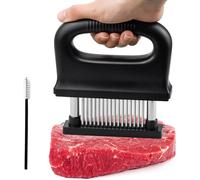 Meat Tenderiser Needle Blade Tenderizer Stainless Steel Manual Meat Tenderizer with Cleaning Brush 48-Blade Meat Tenderising Cooking Tool for Tenderising Beef Steak Chicken Pork Veal