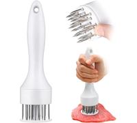 Meat Tenderiser Pin Tool, Stainless Steel Pin, Manual Steak Hammer Tool, Meat Loosening Pin for Kitchen Cooking Chicken Breast Steak, Pork, Chicken, Fish, Beef (White)