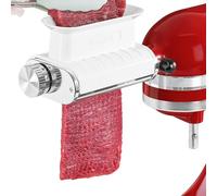 Meat Tenderizer Attachment for Kitchenaid Stand Mixers, Adjustable 3 Thickness Settings, Durable Metal Housing & Dishwasher Safe Plastic Rollers/Gears Accessories-White