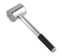 Meat Tenderizer Hammer, Stainless Steel Heavy Duty Double-Sided with Comfortable Silicone Handle, Versatile Meat Mallet for Tenderizing Steak, Chicken, Pork, Beef, Fish, Silver