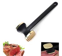 Meat Tenderizer Hammer, Zinc Alloy Meat Tenderisers, Suitable for Steak, Chicken, Fish, Pork Etc, Easy to Grip, Double-Sided Use, Heavy Duty Durable Tender Meat Hammer, Perfect Kitchen Tool (Golden)
