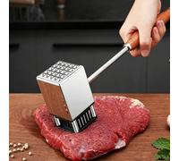 Meat Tenderizer & Meat Hammer 2 in 1, Heavy Duty Manual Hammer Mallet Tool, Ultra Sharp Needle Blades Stainless Steel, Non-Slip Premium Rosewood Handle, for Tenderizing Steak, Beef, Poultry, Pork