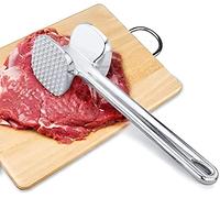 Meat Tenderizer Stainless Steel Teeth Mallet Double Sided Heavy Duty Meat Hammer Dishwasher Safe Ideal for Steak Chicken Fish Pork Beef & Kitchen Cooking Tool