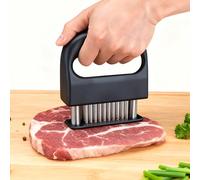 Meat Tenderizer Tool 48 Stainless Steel Needle Blades - Ultra Sharp 48-Pin Steak Tenderizer for Beef Pork Chicken Turkey Fish with Non-Slip Handle Dishwasher Safe 304 Stainless Steel