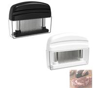 Meat Tenderizer Tool, Spring-Loaded Professional Tenderizing Tool with 48 Stainless Steel Needle Blades for Steak, Beef, Pork, Chicken, BBQ (2 Packs)
