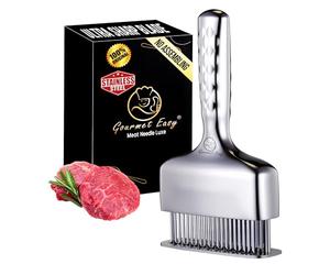Meat Tenderizer Tool, Stainless Steel Blade Tenderizer for Meat - Extra Long Handle, Rustproof One-Piece Meat Tenderizer Mallet & Hammer, Steak Cooking Accessories, No Assembly Needed, 5-Year Warranty