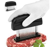 Meat Tenderizer Tool with 48 Stainless Steel Needles Professional Stainless Steel Meat Needle for Steak & Poultry, Manual Handheld Tenderiser with Protective Cover for Marinating BBQ