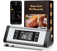 Meat Thermometer- Bluetooth 5.4 240M Wireless Meat Thermometer, Smart APP, ±1°C Accuracy, Alarm, Host Control, 24H Battery Life Food Thermometer for Sunday Roast, Oven, Smoker, Air Fryer, BBQ