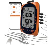 Meat Thermometer Digital Instant Read Food Thermometer Grill Thermometer Smart Bluetooth BBQ Thermometer Oven Thermometer with 4 Probes Time Mode Temper Mode For Grill Candy Meat Oven Food Smoker