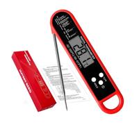 Meat Thermometer Digital,Red Fast Instant Read Food Thermometer with Waterproof Magnetic Kitchen Cooking Thermometer For Oven, Candy, Jam, Water, Air Fryer, BBQ