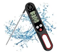 Meat Thermometer Probe Digital Food Thermometer BBQ Kitchen Cooking Instant Read Thermometer Foldable Temperature Probe for Air Fryer Milk Water Sugar Jam Candy LCD Display Auto On/Off