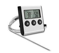 Meat Thermometers, Fast & Precise Read Food Thermometer with 102cm Wire Probe, Digital Meat Thermometer Food Probe for Kitchen, Outdoor Grilling and BBQ with Timer Alarm (Black)