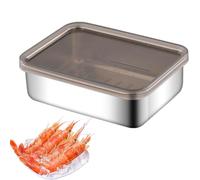 Meat Tray for Refrigerator Grease Drain Boxes Containers Airtight Storage | Rectangle Kitchen Accessories, Storage Organizer, Refrigerator, Home, Apartment, Delicatessen, Supermarket, Stackable Or
