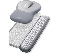 meatanty Ergonomic Keyboard Wrist Rest & Mouse Mat with Wrist Support - Cobalt Blue & Grey Dual-Tone Memory Foam Cushion for Office, Home & Gaming