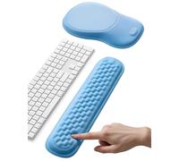meatanty Memory Foam Wrist Rest Set for Keyboard and Mouse, Blue