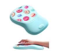 meatanty Mouse Pad with Wrist Rest, Computer Ergonomic Wrist Support Pad, Soft Memory Foam Arm Cushion for Desk, Palm Hand Office Laptop Typing-Cyan