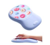 meatanty Mouse Pad with Wrist Rest, Computer Ergonomic Wrist Support Pad, Soft Memory Foam Arm Cushion for Desk, Palm Hand Office Laptop Typing-Blue