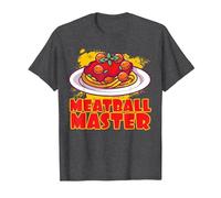 Meatball Master Pasta Food Spaghetti Meatballs Tomato Sauce T-Shirt, Men, Dark Heather Grey, Small