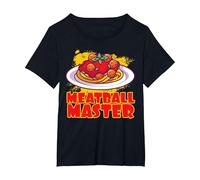 Meatball Master Pasta Food Spaghetti Meatballs Tomato Sauce T-Shirt, Women's Plus, Black, 4X
