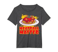 Meatball Master Pasta Food Spaghetti Meatballs Tomato Sauce T-Shirt, Women's Plus, Dark Heather Grey, 4X