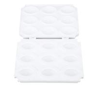 Meatball Mold Press Tool, Manual 9 Grid Kibbeh Maker Fast Shaping Tool for Home Kitchen BPA Free ABS Pure White 27 x 18 cm 2 Pack