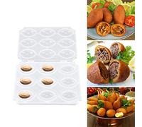 Meatball Mold Processor Manual Meatloaf Maker Press Tool DIY Kibbeh Rolls Maker Mould DIY 9 Grids Homemade Meat Maker (Transparent)