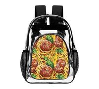 Meatball Pasta Clear Backpack Transparent Heavy Duty Bag