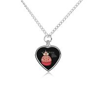 Meatball Queen Urn Necklace for Ashes Adjustable Pet Cremation Jewelry Heart Urn Pendant for Men Women