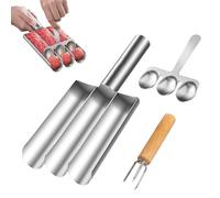 Meatball Scoop Maker, Stainless Steel Creative Kitchen Triple Meatball Maker, Portable DIY Meatball Making Set for Cookie Dough Sorbet