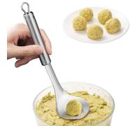 Meatball Spoon - Stainless Steel Non-Stick Mold Long Handle | Meatball Making Tool With Holes | Kitchenware For Kitchen, Chicken, Pork, Fish, Vegetarian