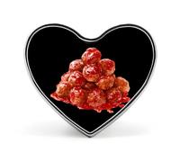 Meatballs Tomatoes Sauce Enamel Button Lapel Pin Heart Brooch Cute Funny Badge for Backpacks Hats 1"