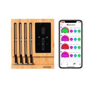 Meater Block 4 Probe Wireless Meat Thermometer, Bluetooth & Wifi, Oled Display, Dual Sensors, 50M Range, Rechargeable, Honey